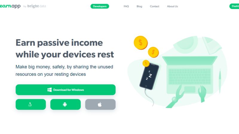 EarnApp – Passive Income with your PC, phone or Raspberry Pi!
